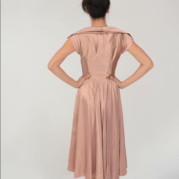 Vintage 1940s Dusty Pink Gown - Picture 7 of 11